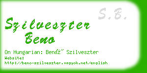 szilveszter beno business card